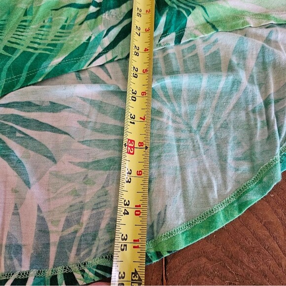 Beach Time Tropical Green Leaf Print Women's Medium Skirt - Picture 4 of 7